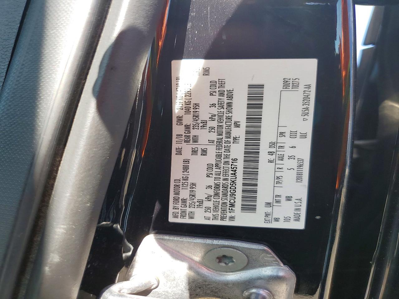 2019 FORD ESCAPE
