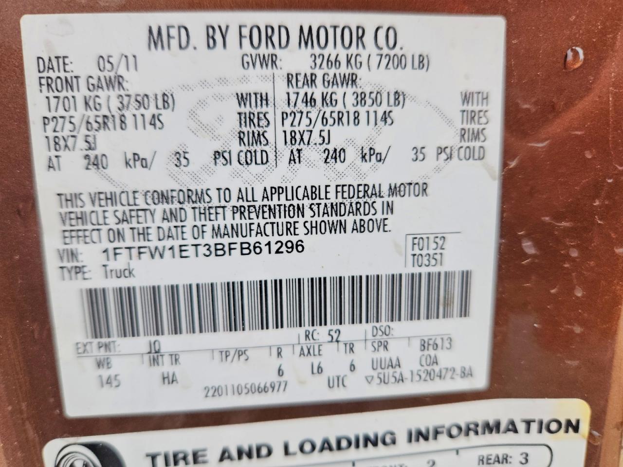 2011 FORD F-150
