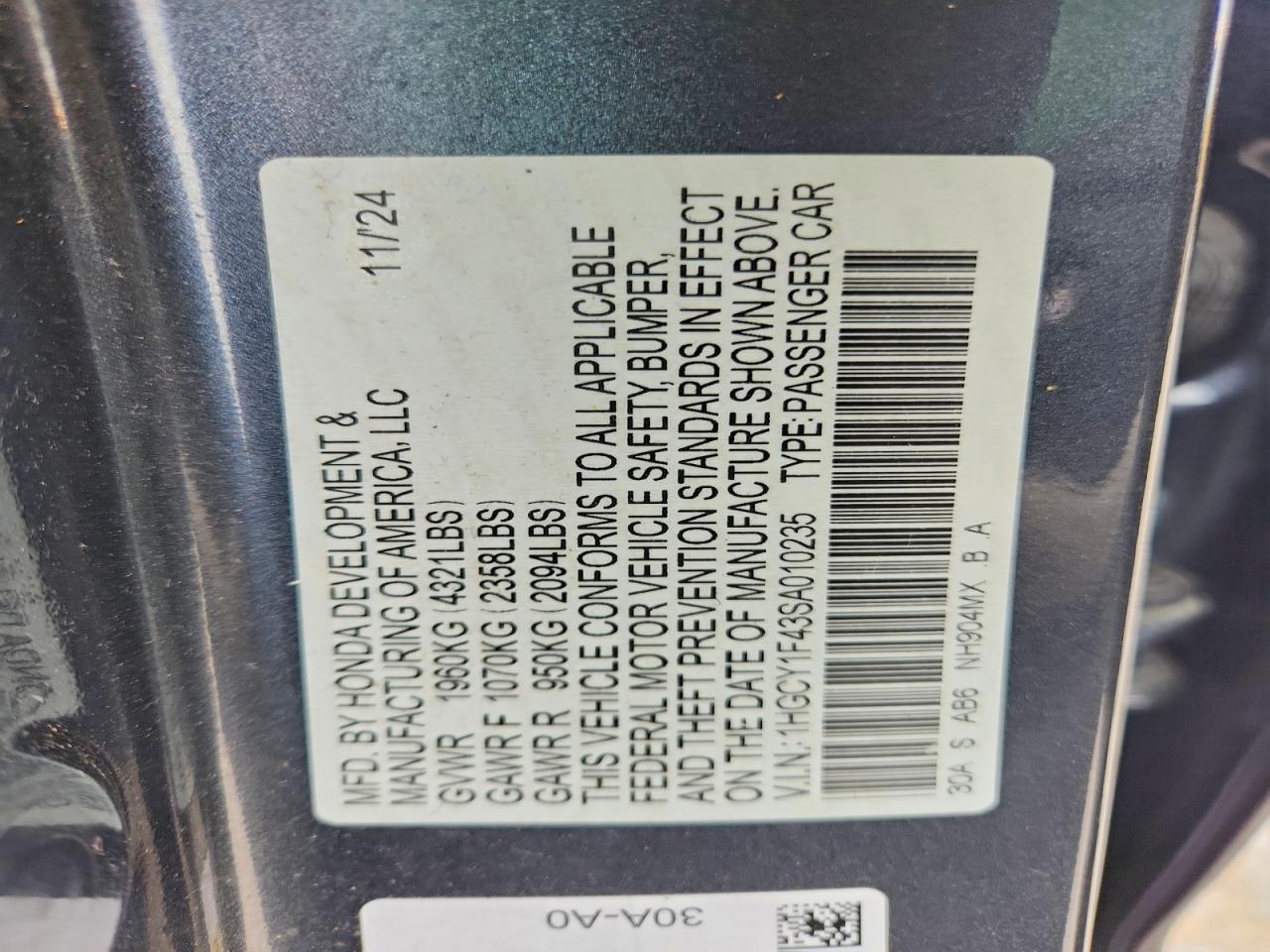 2025 HONDA ACCORD