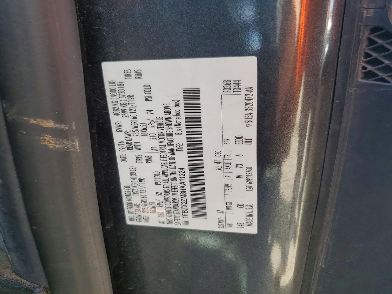 2017 FORD TRANSIT