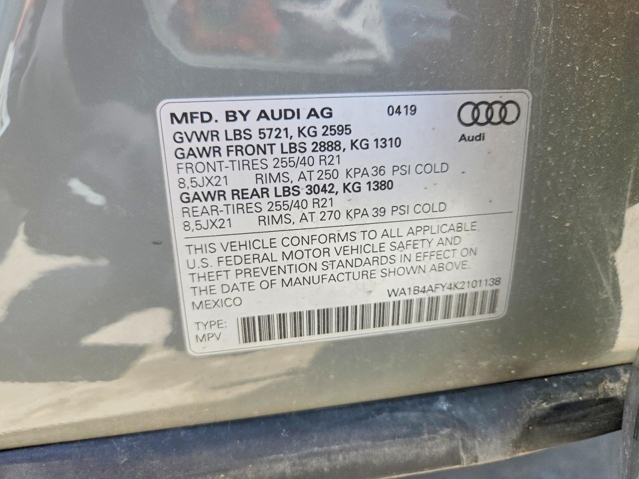 2019 AUDI SQ5