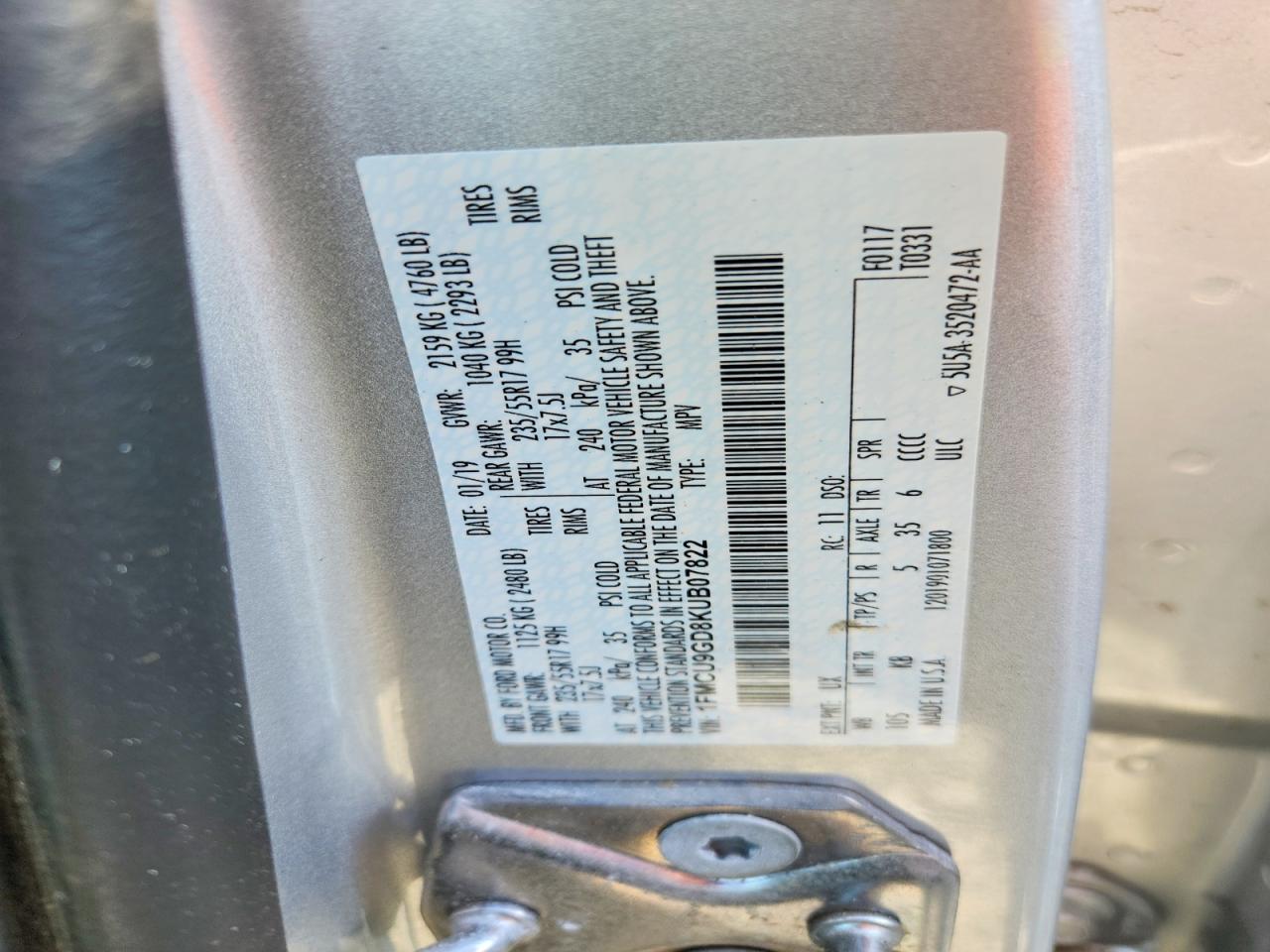 2019 FORD ESCAPE