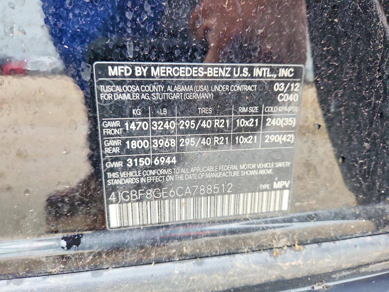 2012 MERCEDES-BENZ GL-CLASS