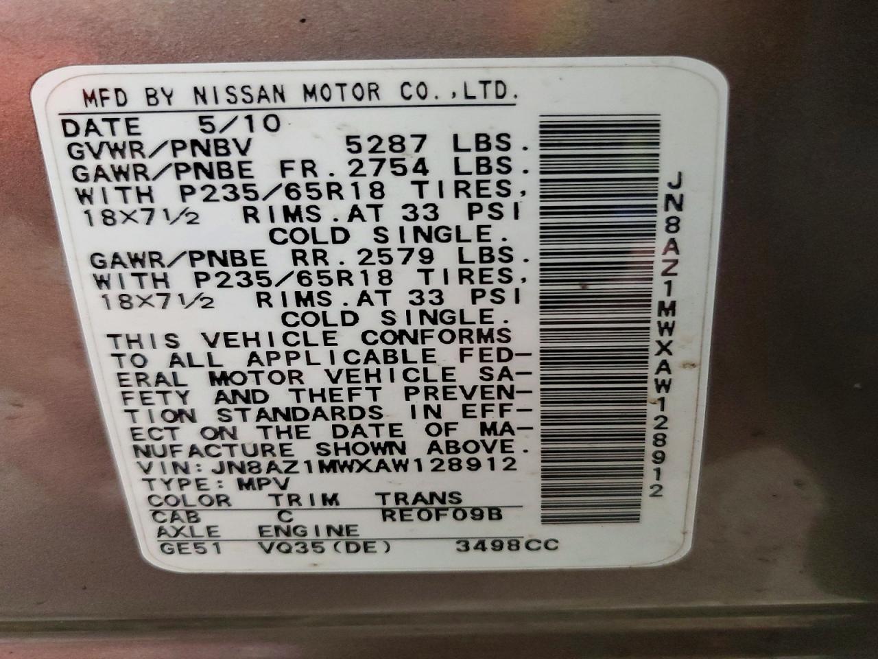 2010 NISSAN MURANO