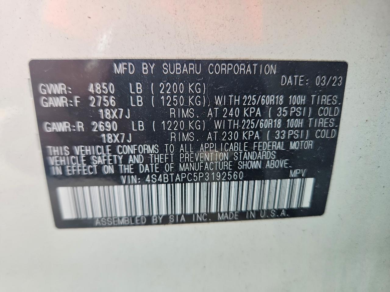 2023 SUBARU OUTBACK