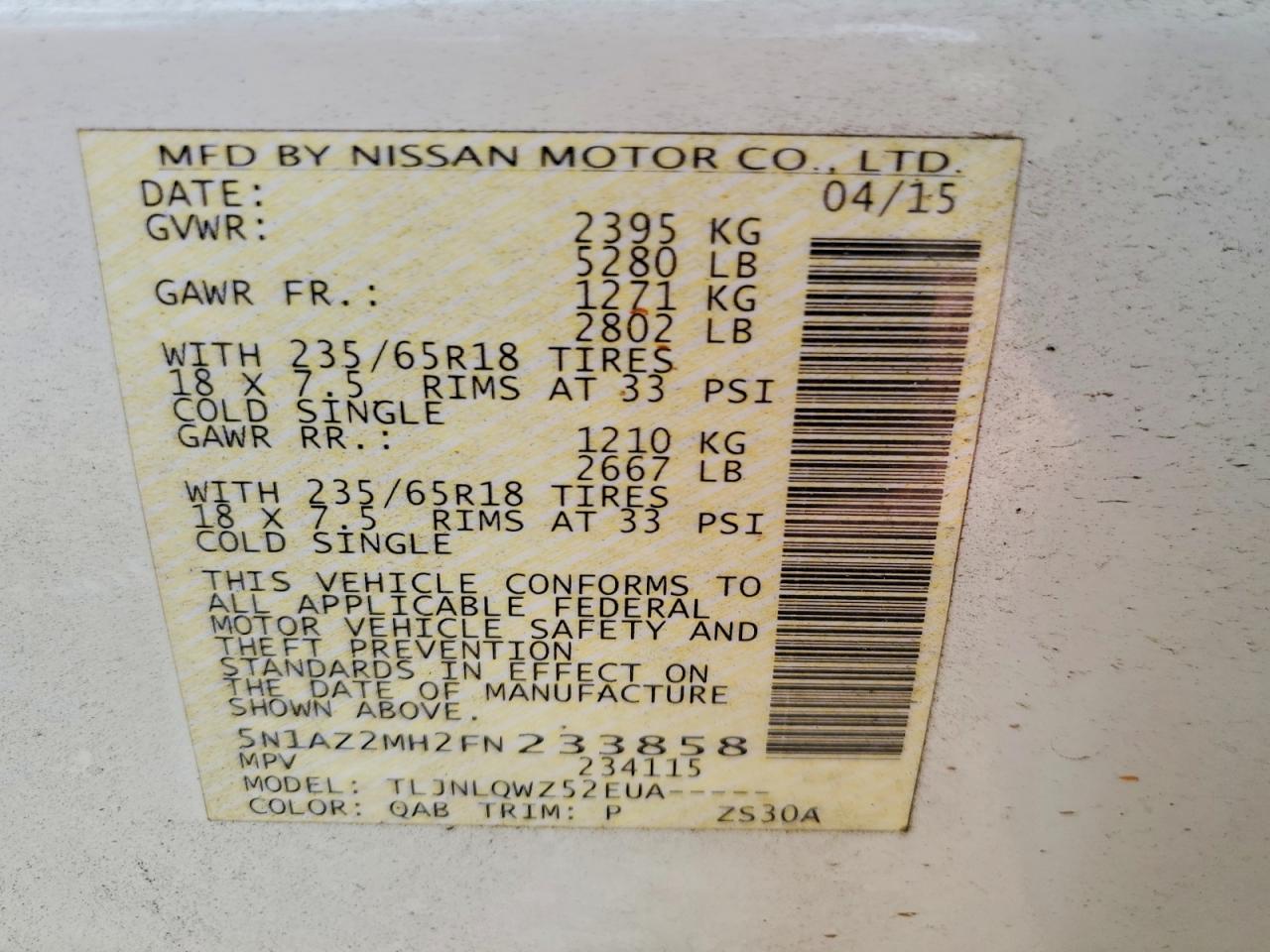 2015 NISSAN MURANO