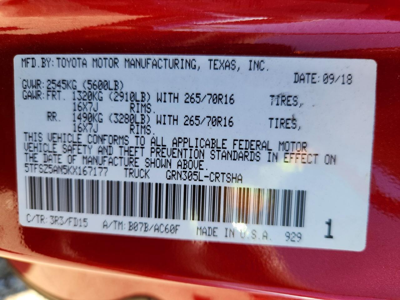2019 TOYOTA TACOMA