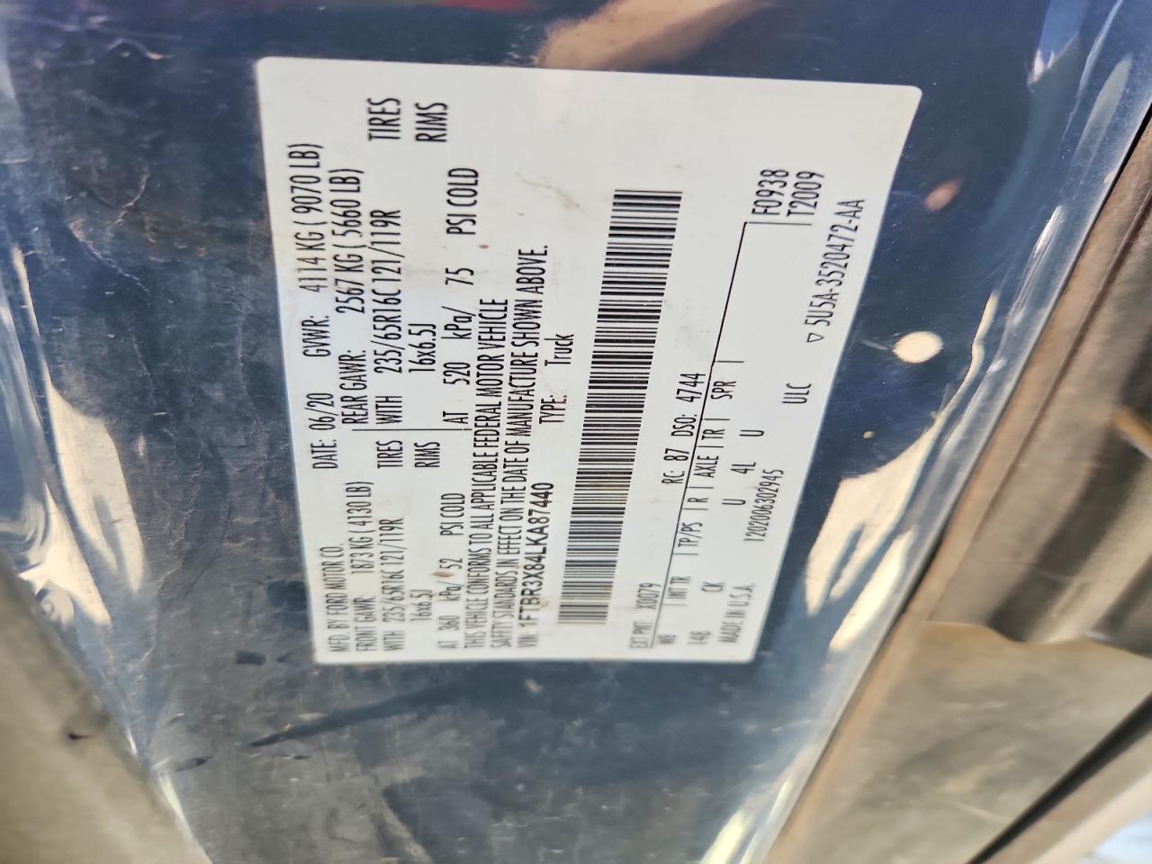 2020 FORD TRANSIT