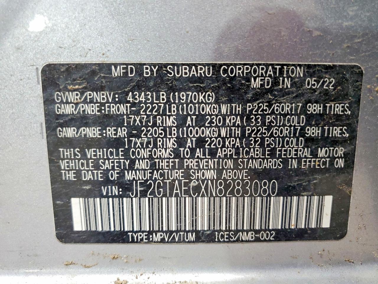2022 SUBARU CROSSTREK