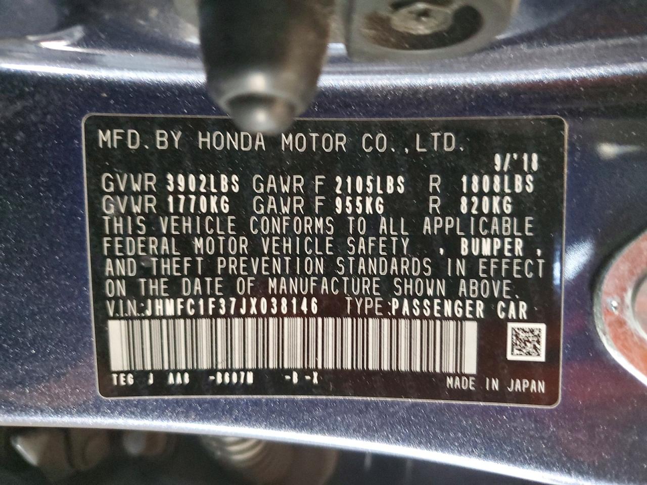 2018 HONDA CIVIC