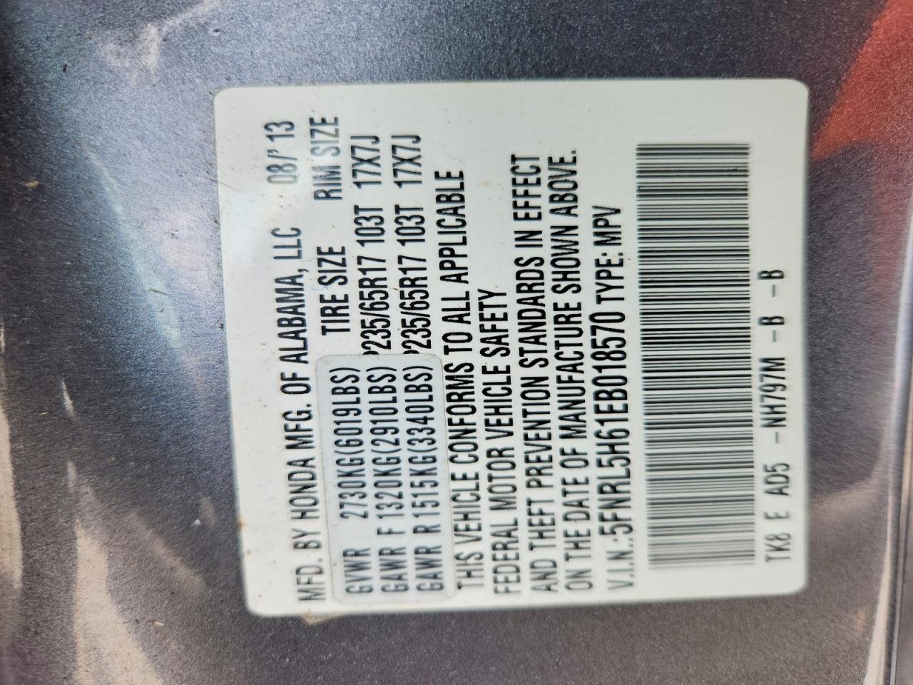 2014 HONDA ODYSSEY