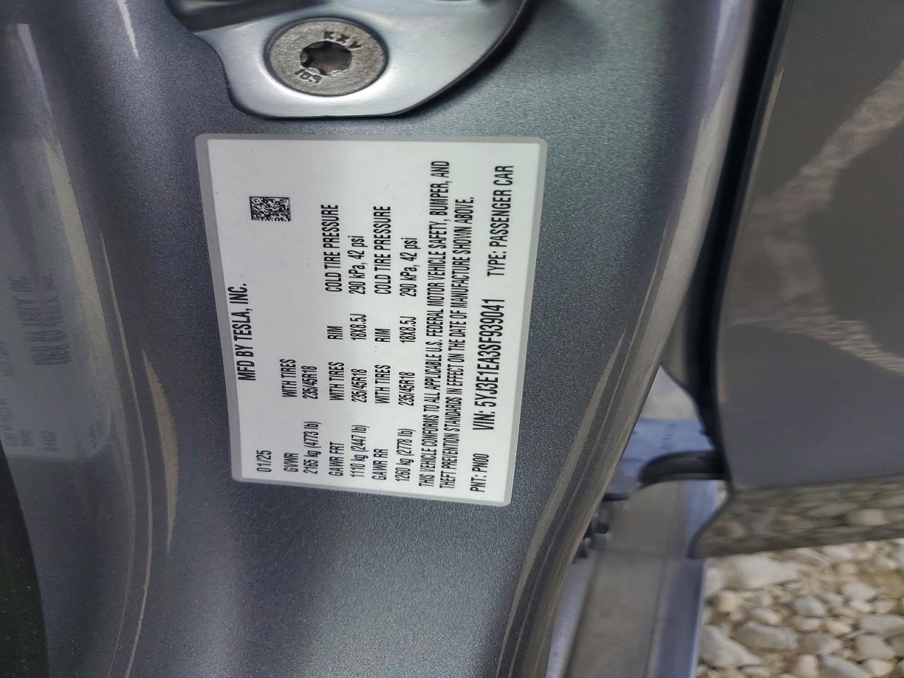 2025 TESLA MODEL 3