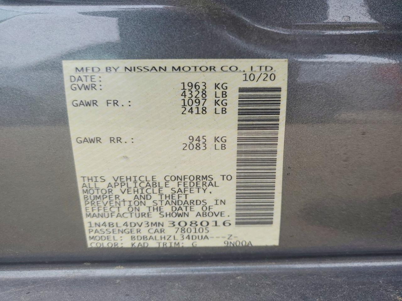2021 NISSAN ALTIMA