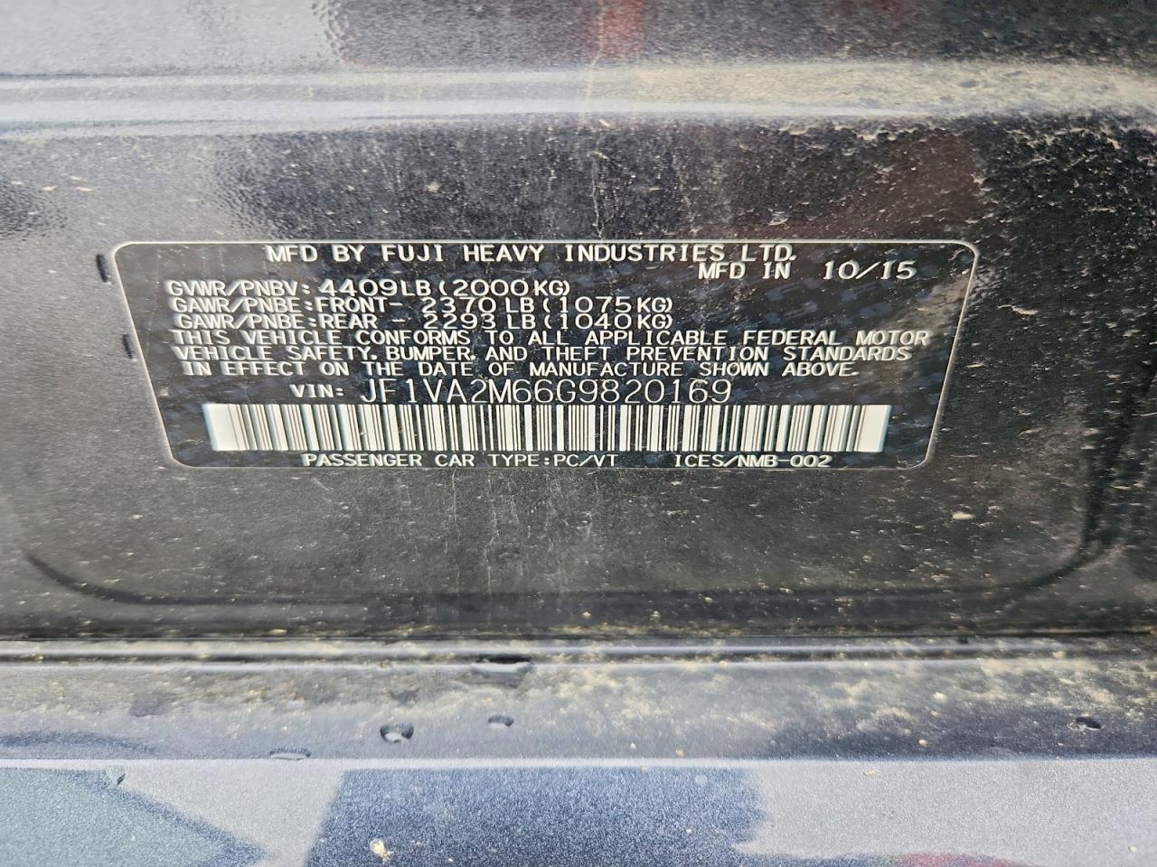 2016 SUBARU WRX