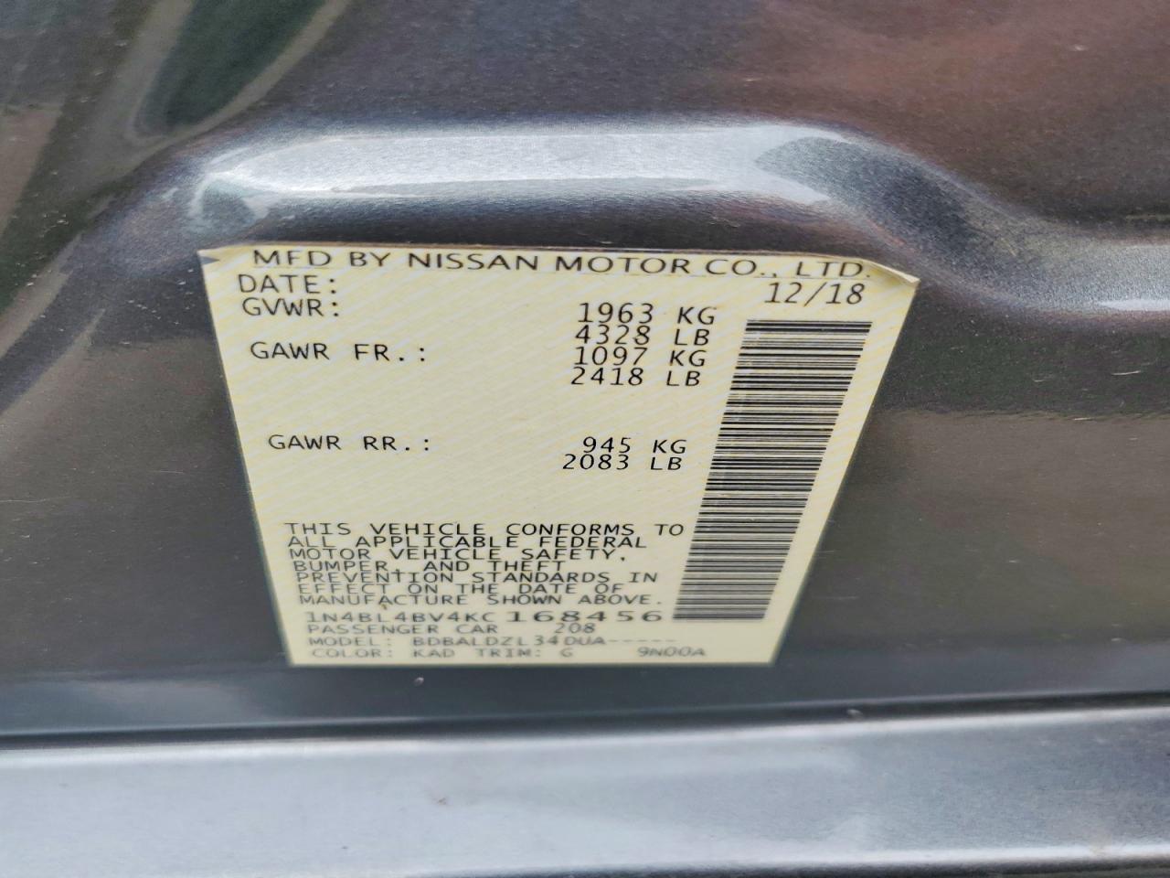 2019 NISSAN ALTIMA
