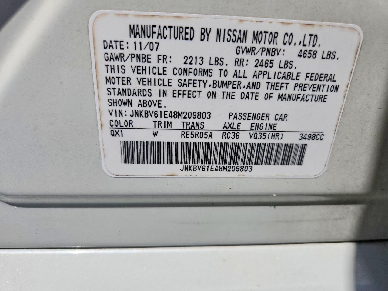 2008 INFINITI G35