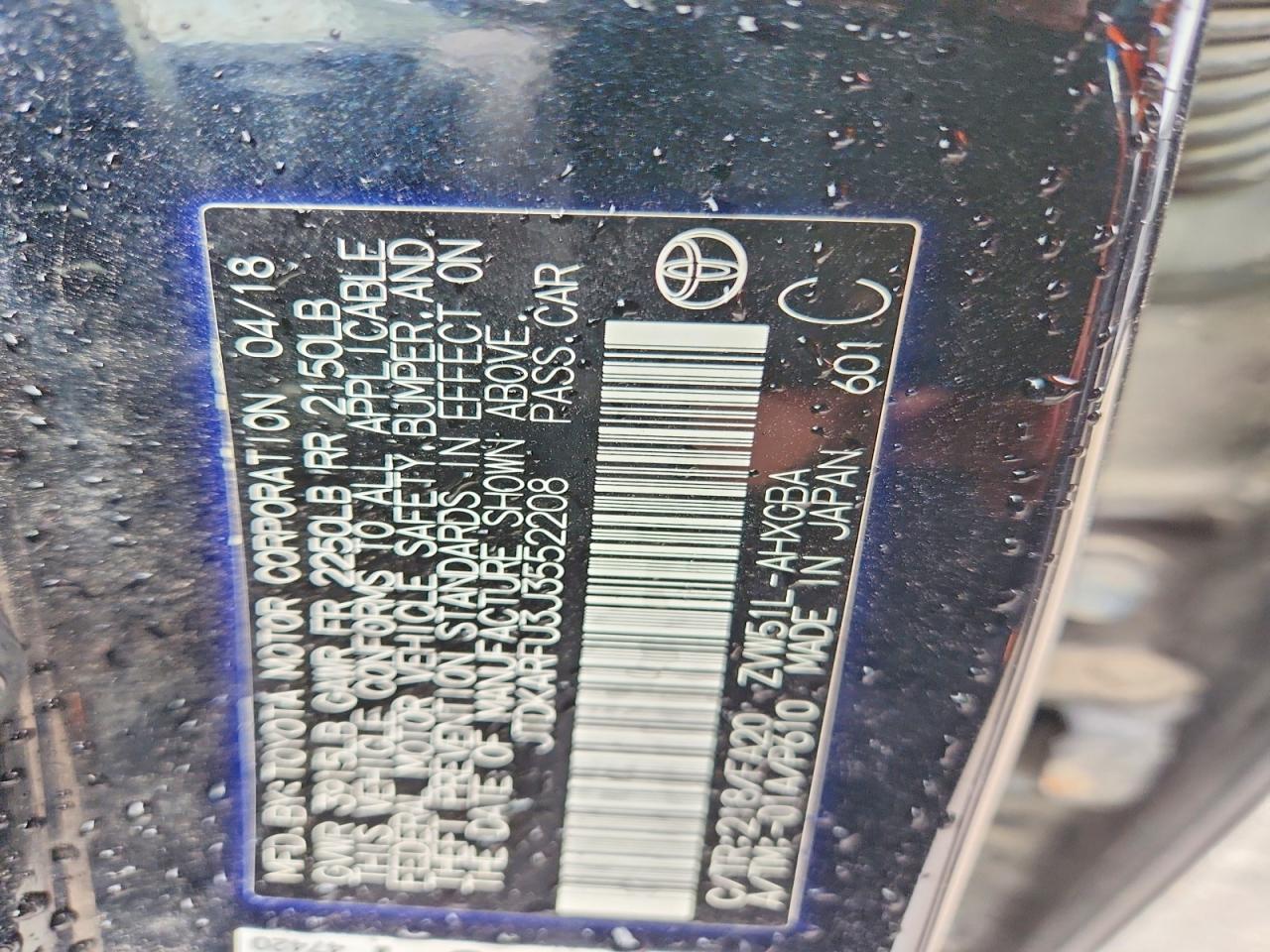 2018 TOYOTA PRIUS THRE
