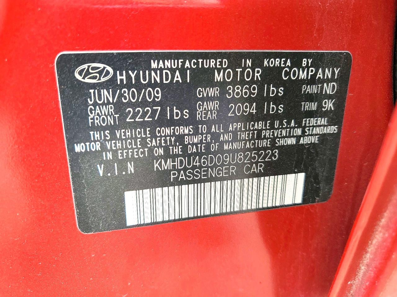 2009 HYUNDAI ELANTRA