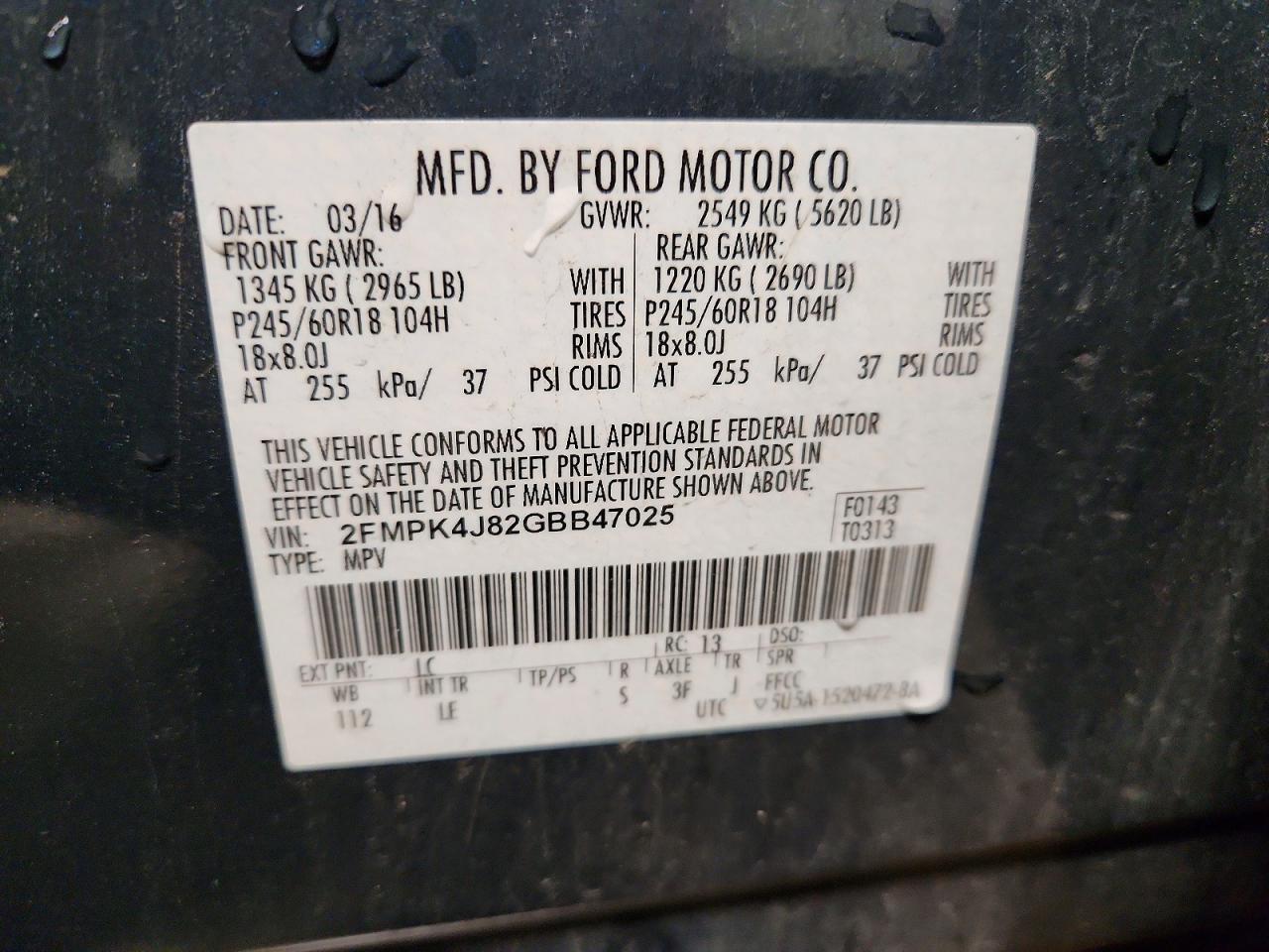 2016 FORD EDGE