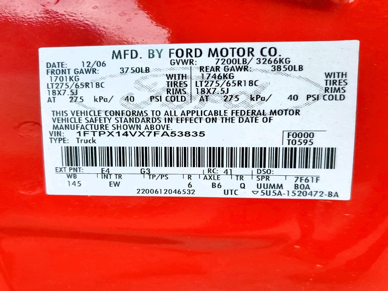 2007 FORD F150