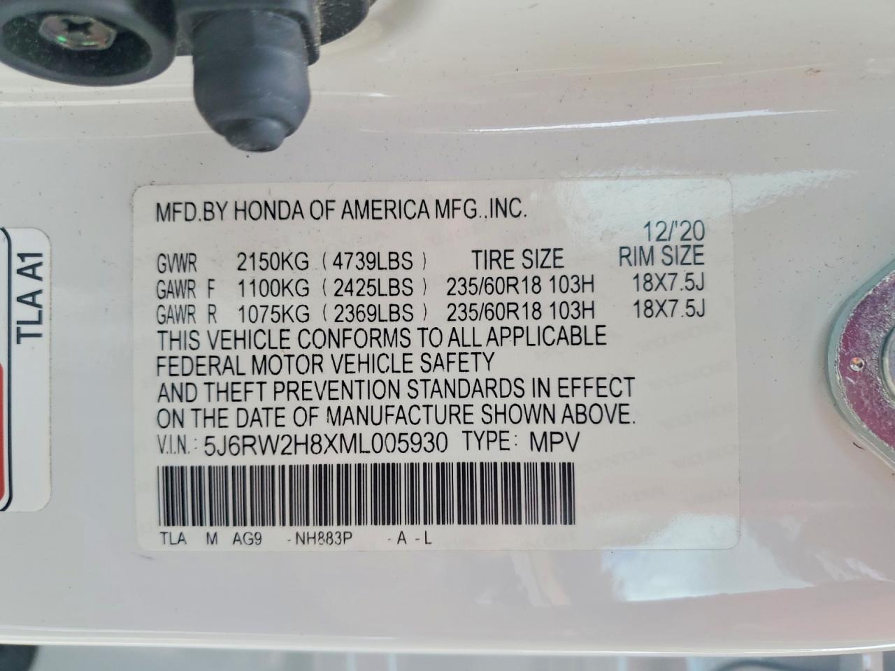 2021 HONDA CRV