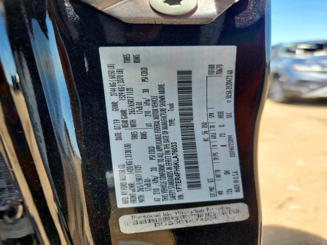 2019 FORD RANGER