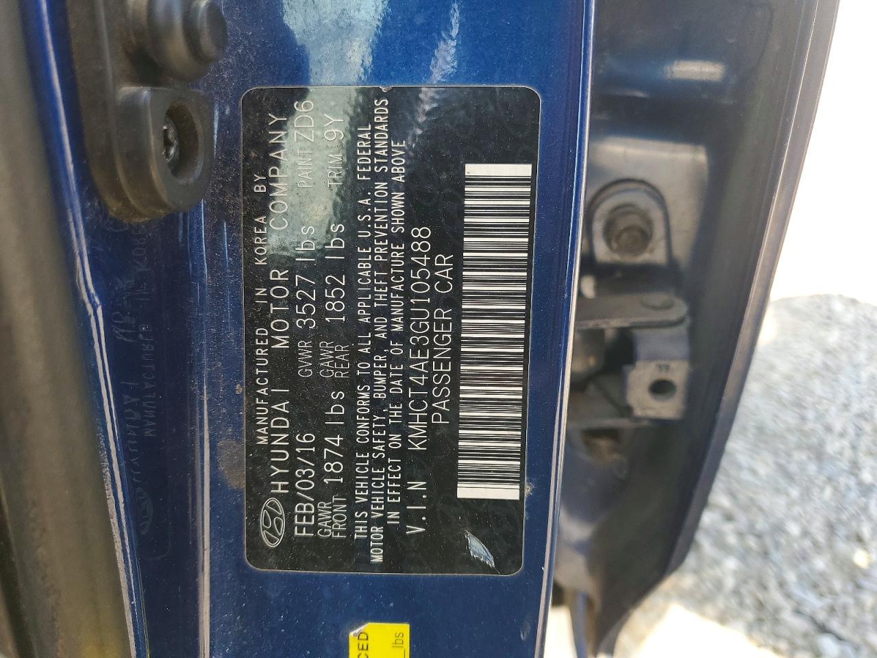 2016 HYUNDAI ACCENT