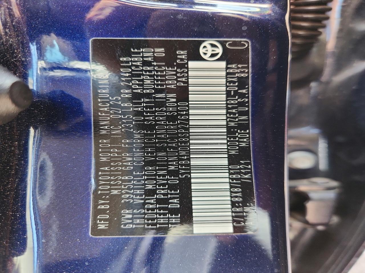 2025 TOYOTA COROLLA