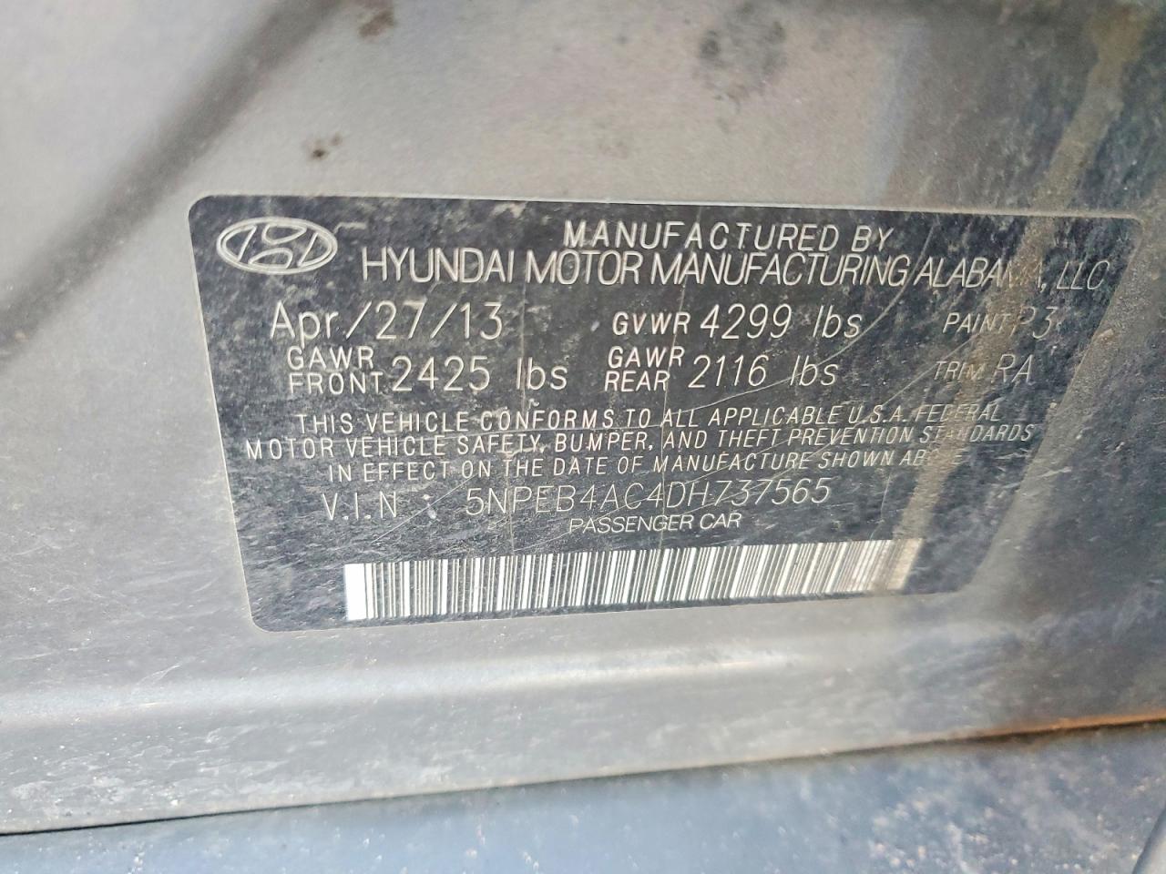 2013 HYUNDAI SONATA