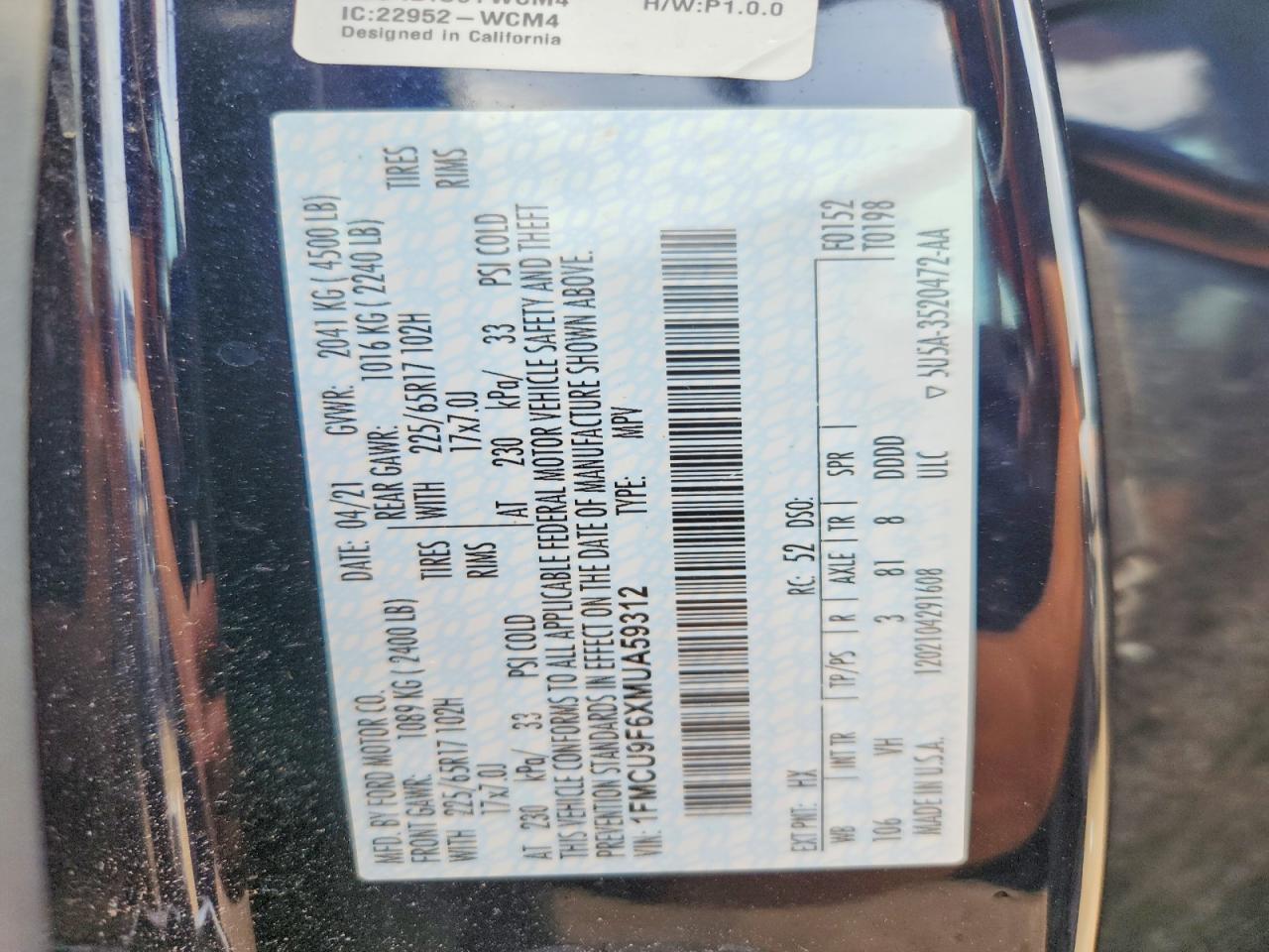 2021 FORD ESCAPE