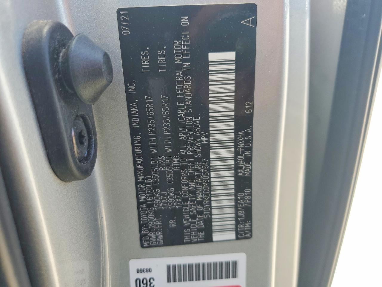 2021 TOYOTA SIENNA