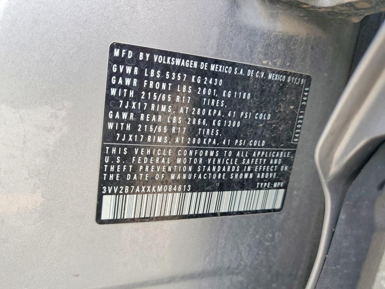 2019 VOLKSWAGEN TIGUAN