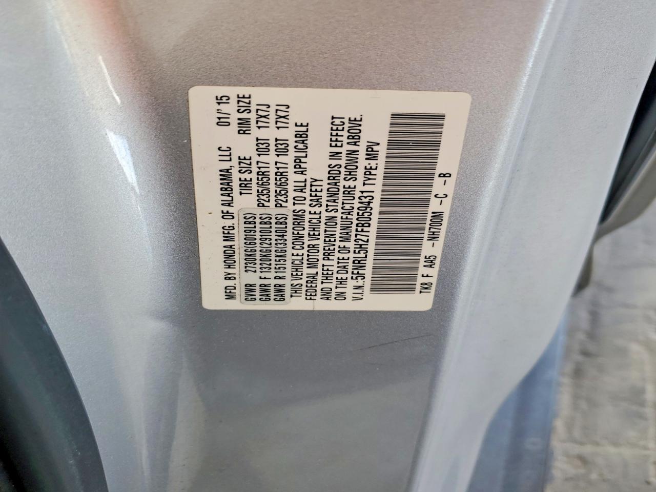 2015 HONDA ODYSSEY