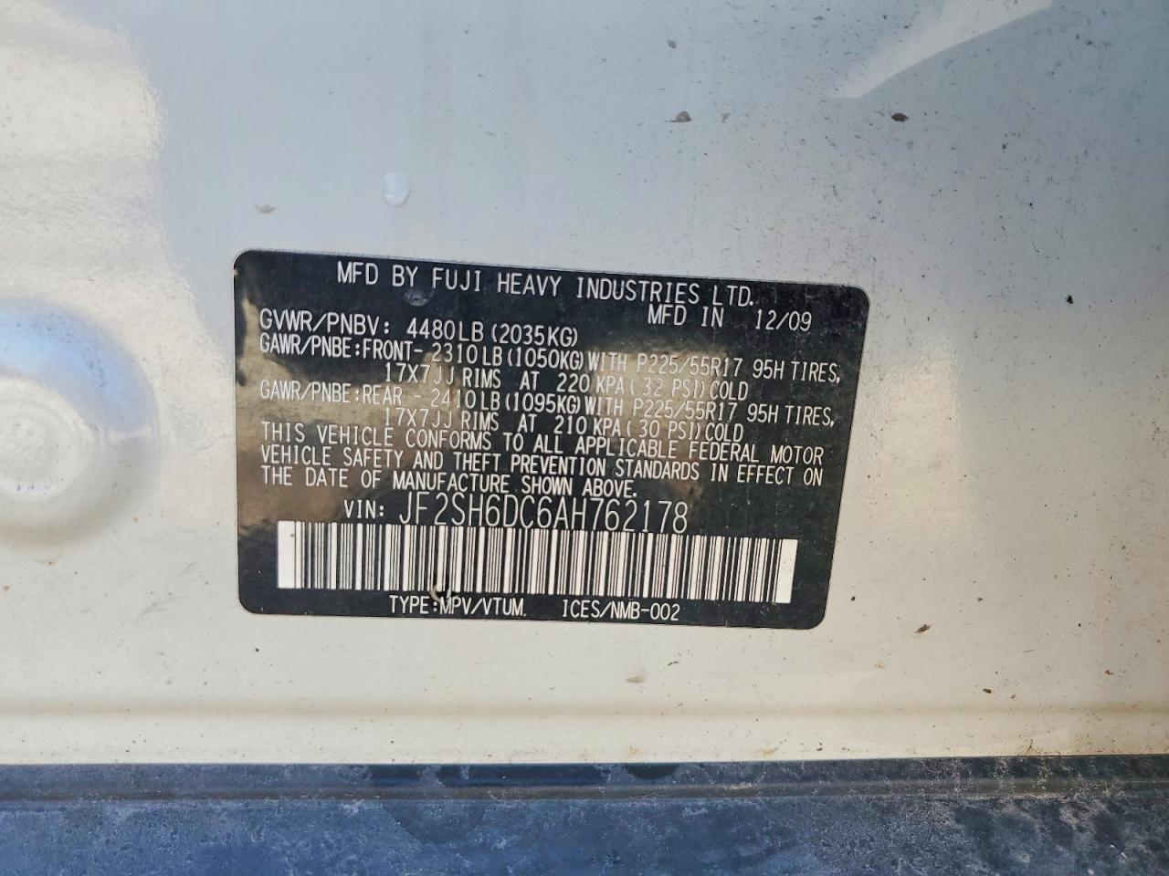 2010 SUBARU FORESTER