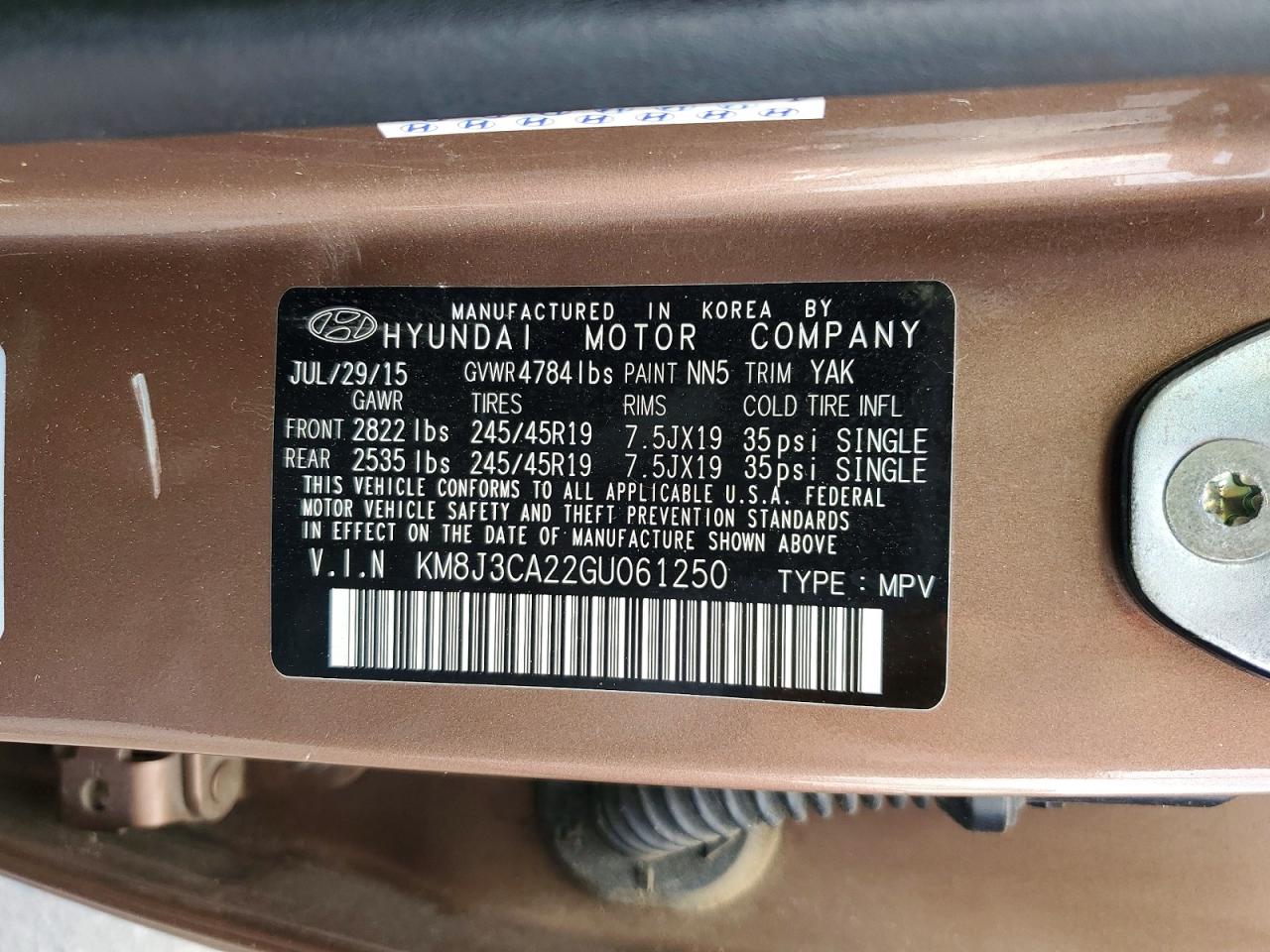 2016 HYUNDAI TUCSON
