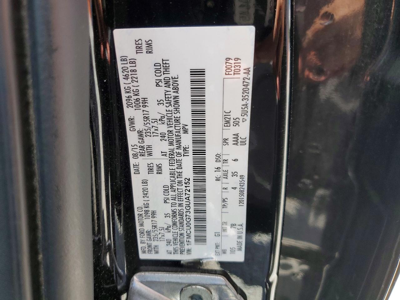 2016 FORD ESCAPE