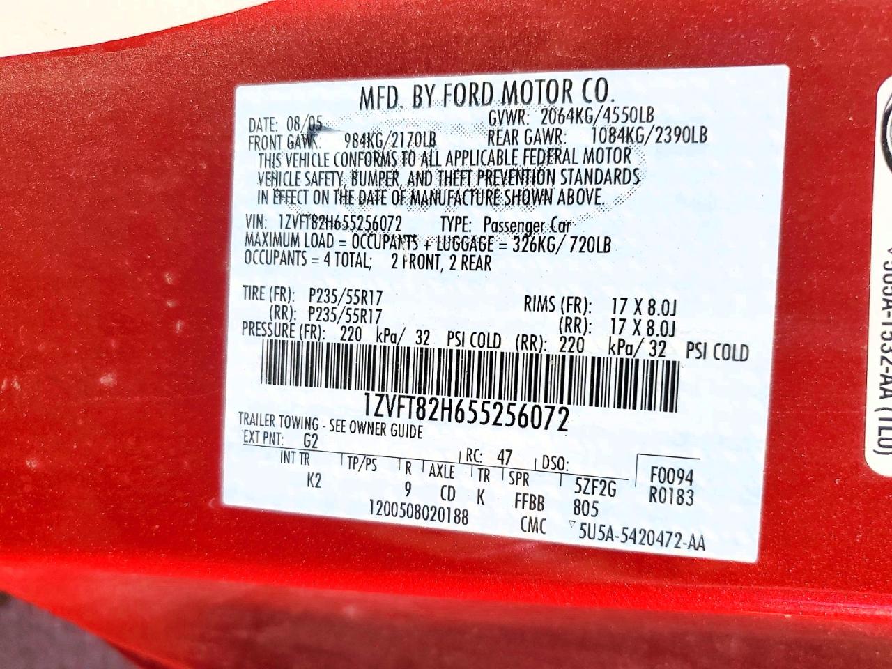 2005 FORD MUSTANG
