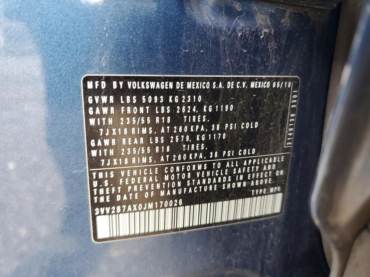 2018 VOLKSWAGEN TIGUAN