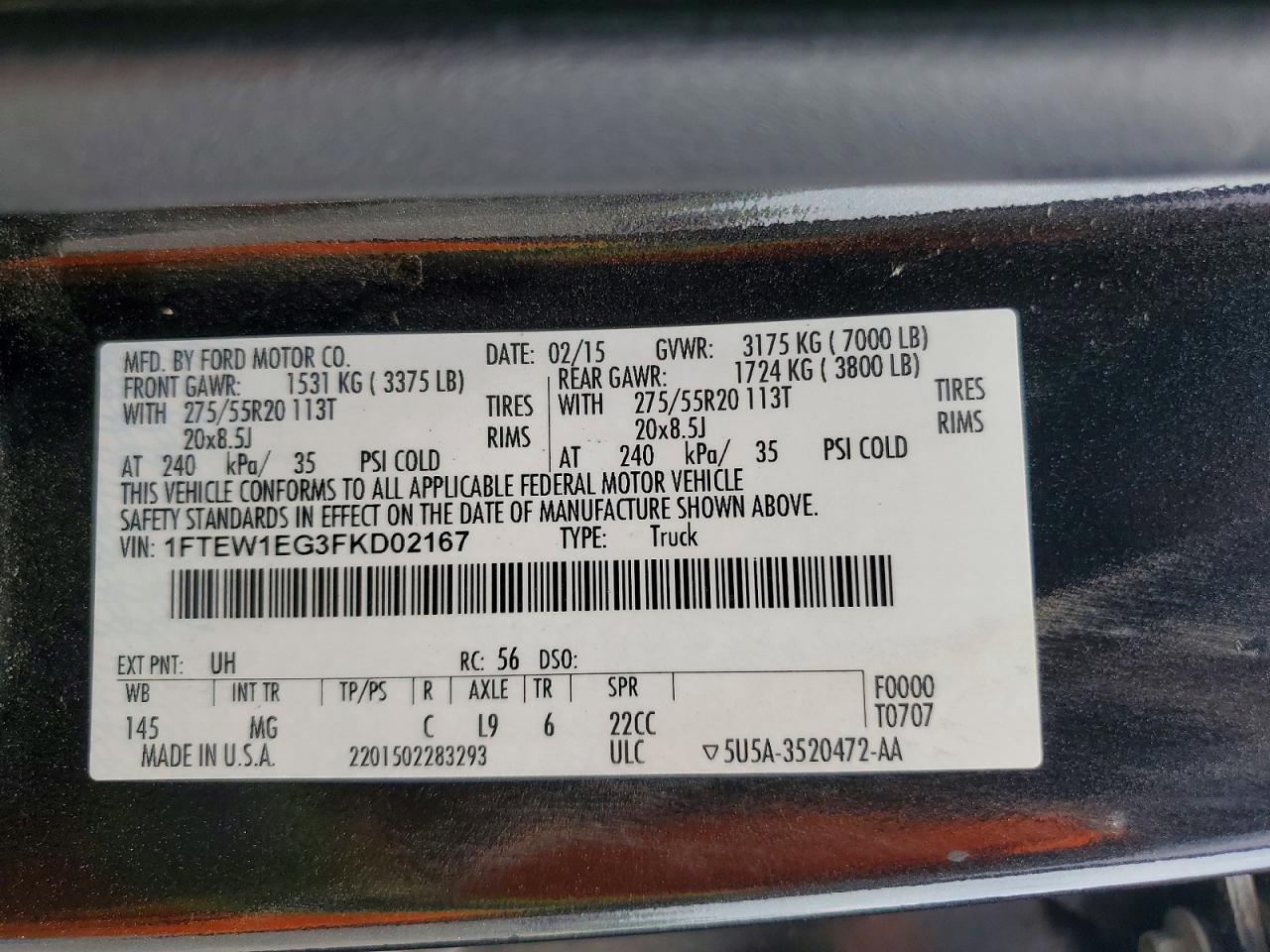 2015 FORD F150