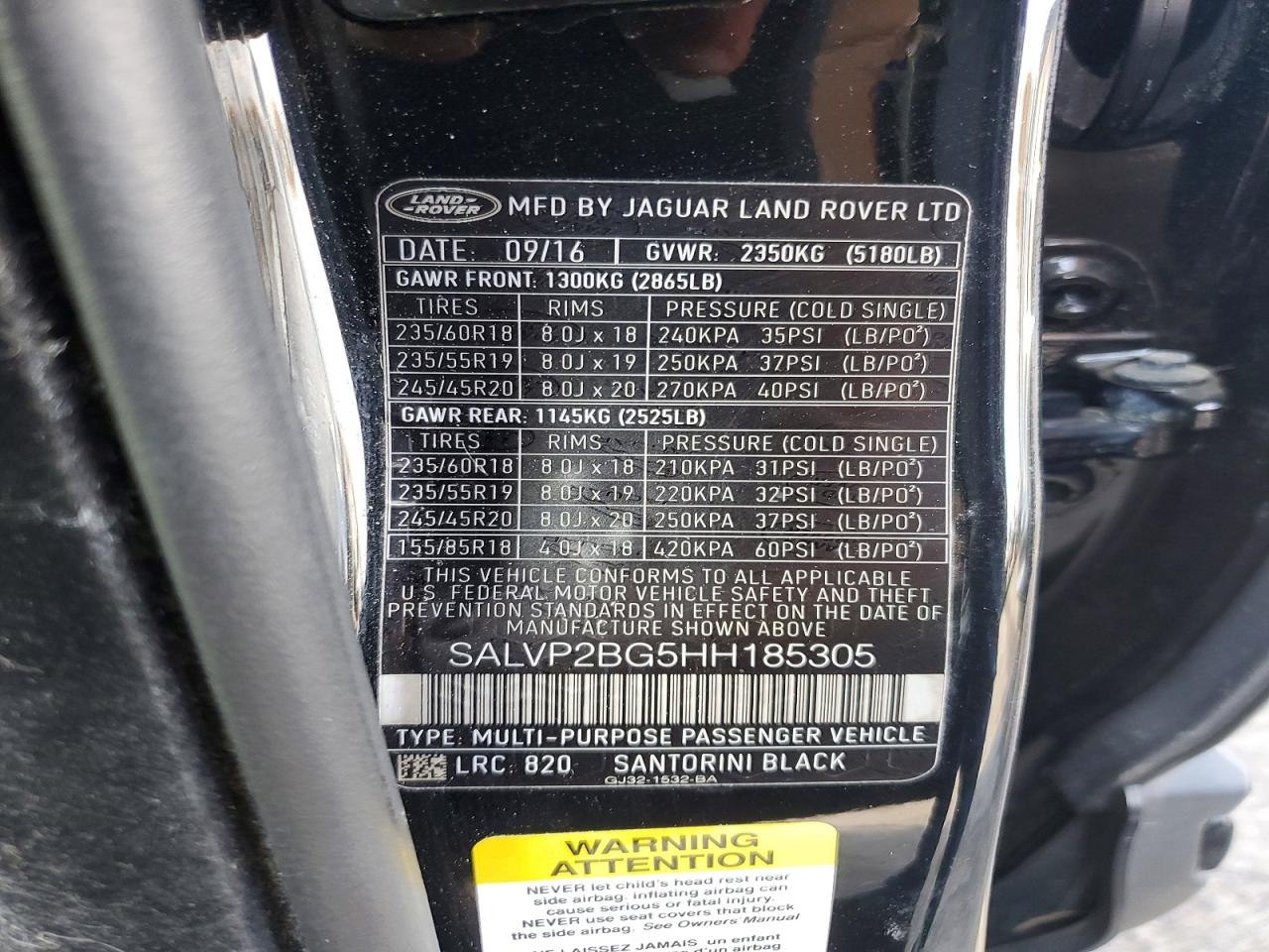 2017 LAND ROVER RANGEROVER