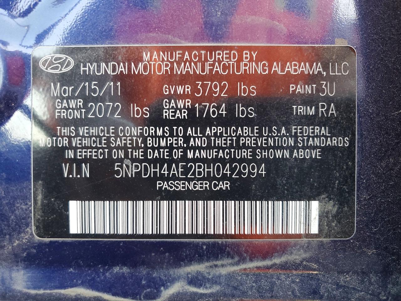 2011 HYUNDAI ELANTRA