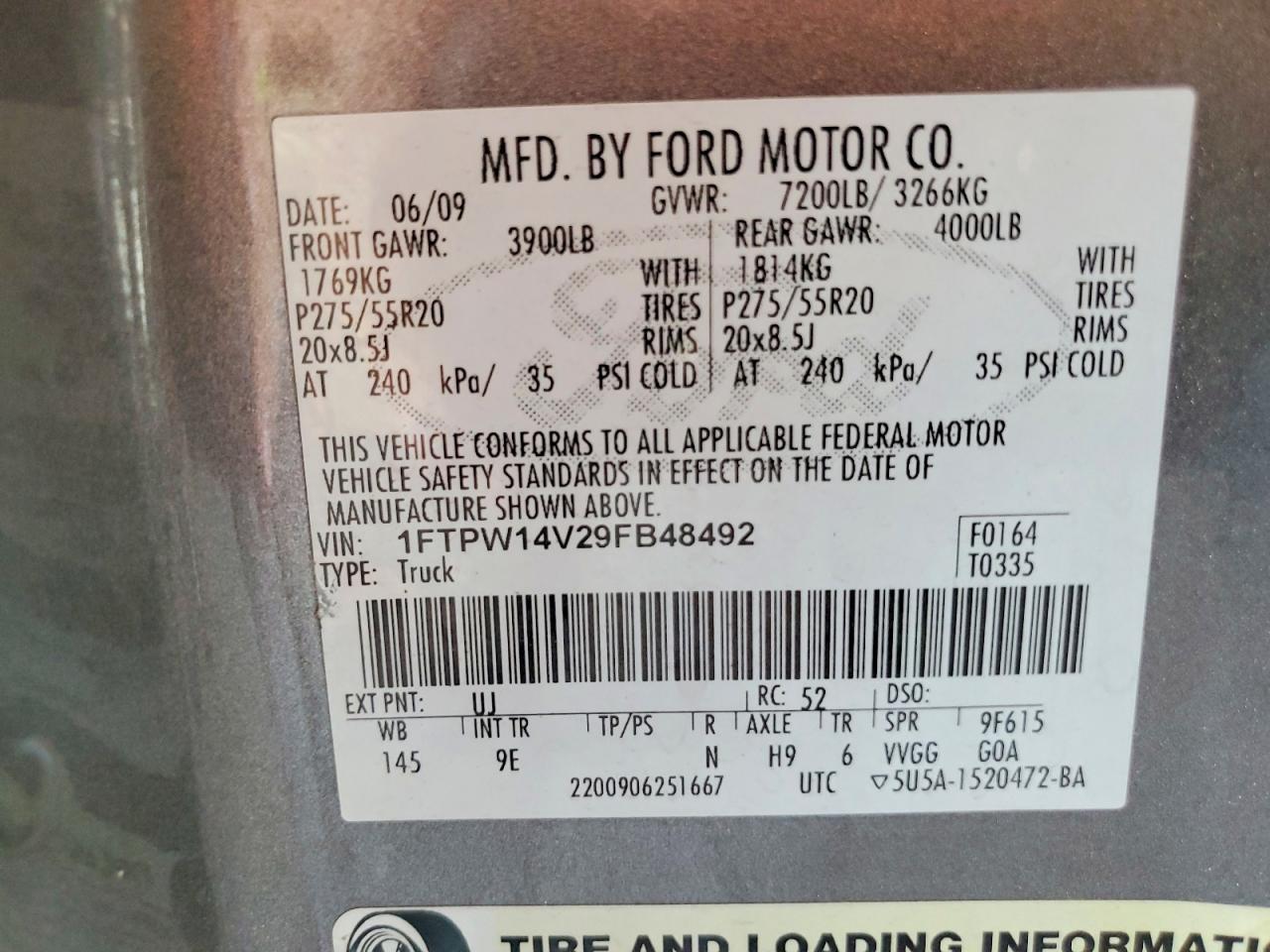 2009 FORD F150