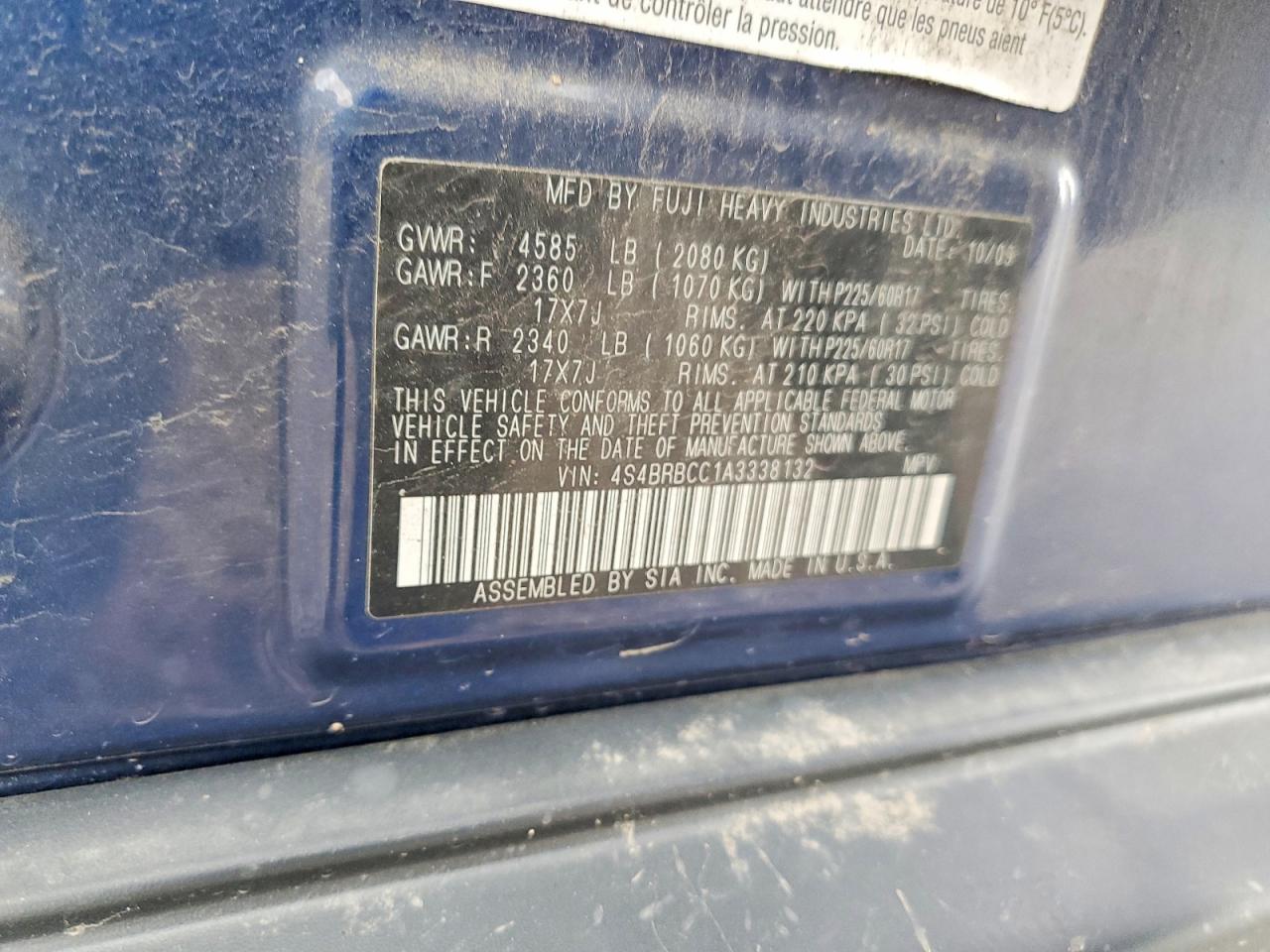 2010 SUBARU OUTBACK