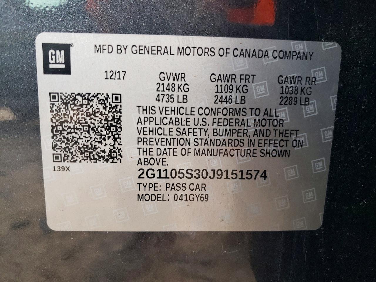 2018 CHEVROLET IMPALA