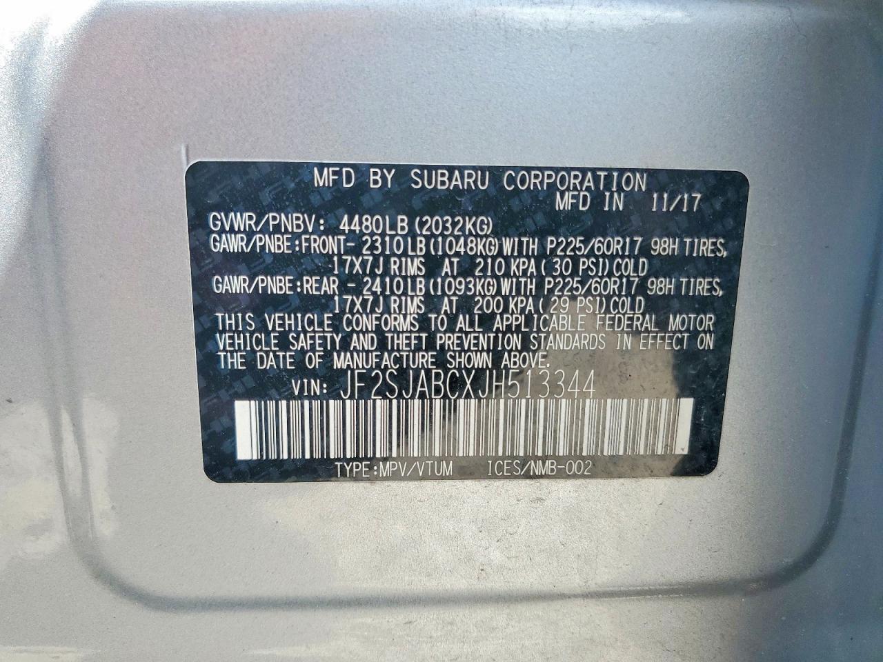 2018 SUBARU FORESTER