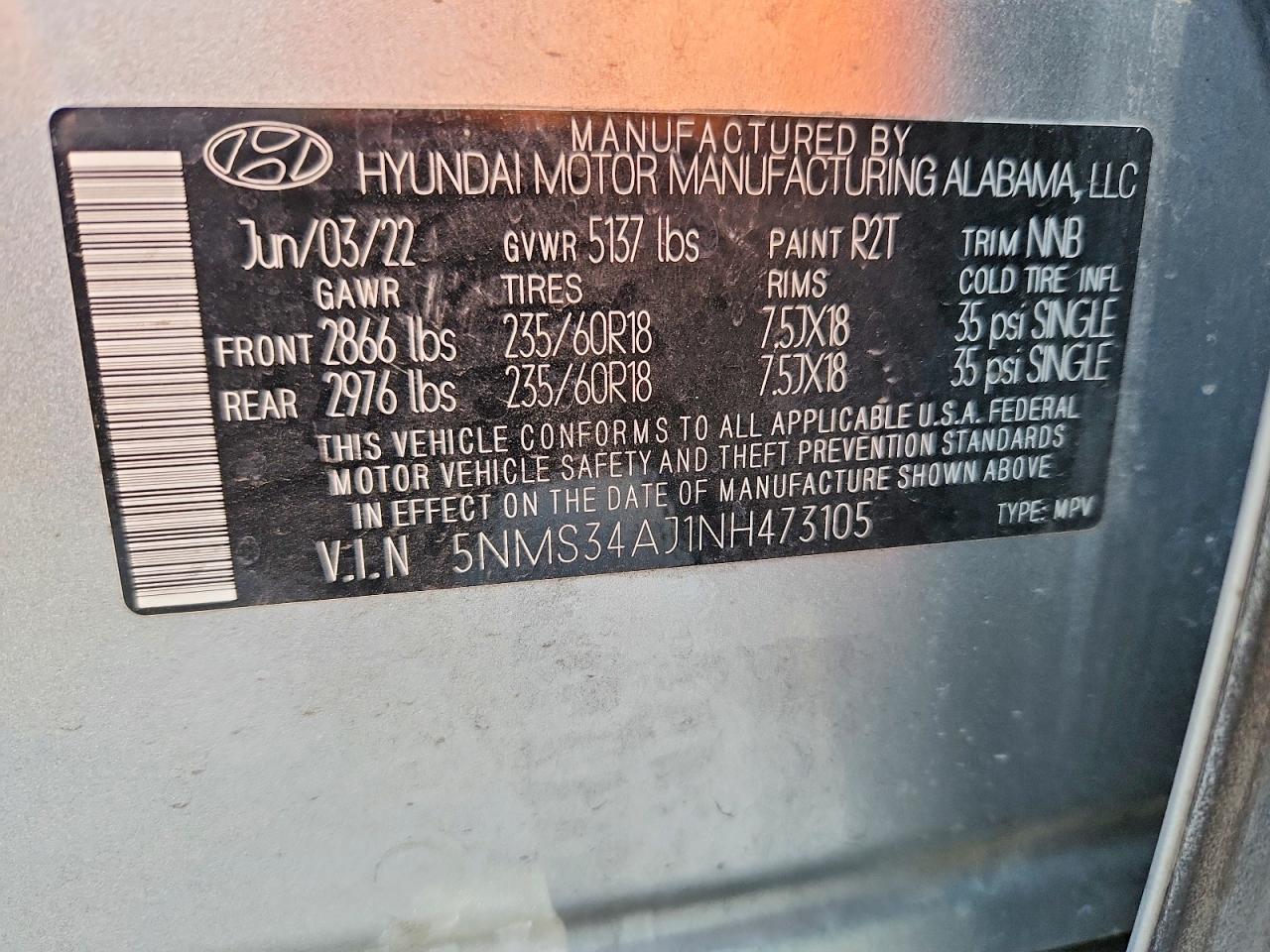 2022 HYUNDAI SANTA FE