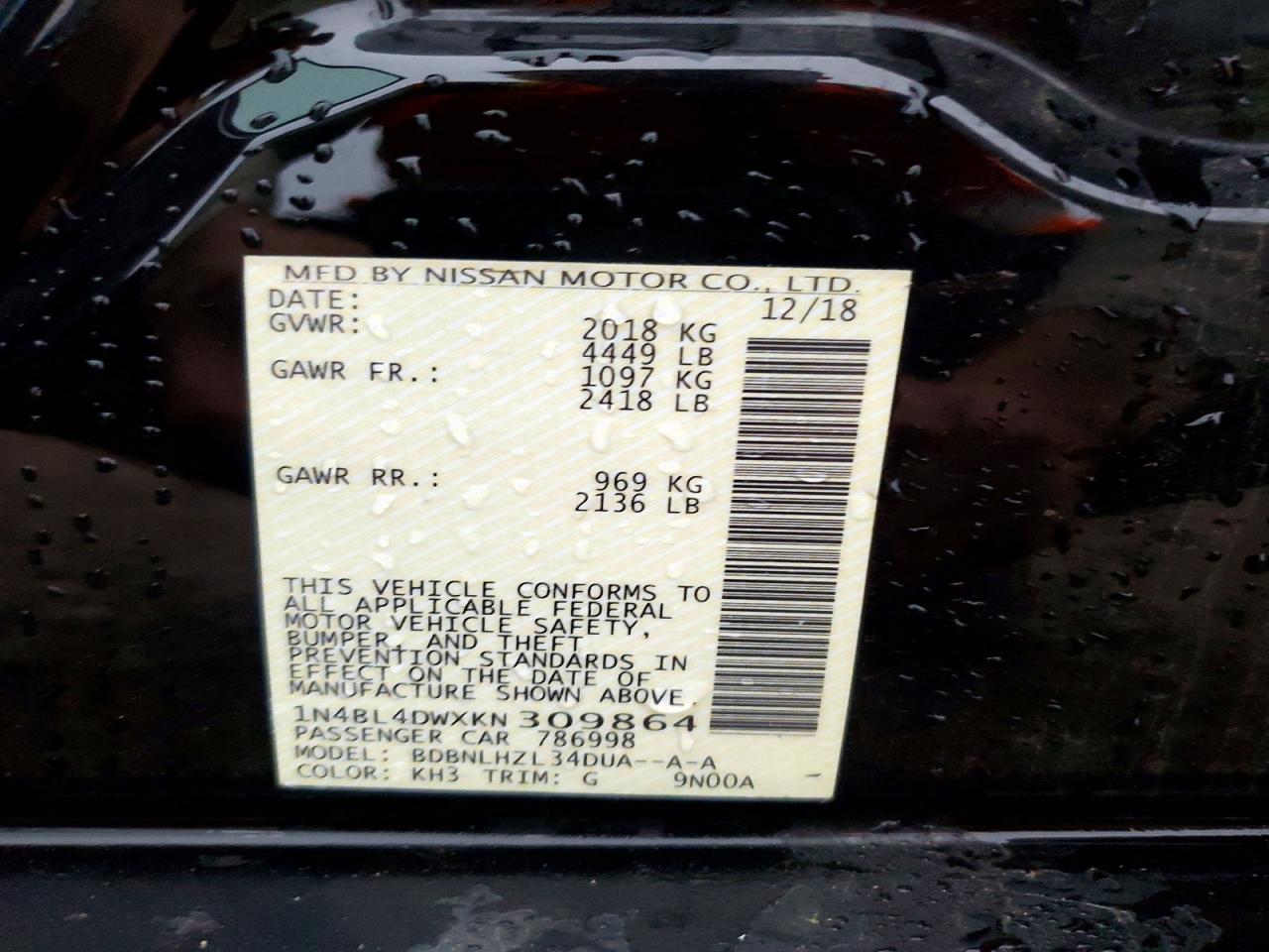 2019 NISSAN ALTIMA