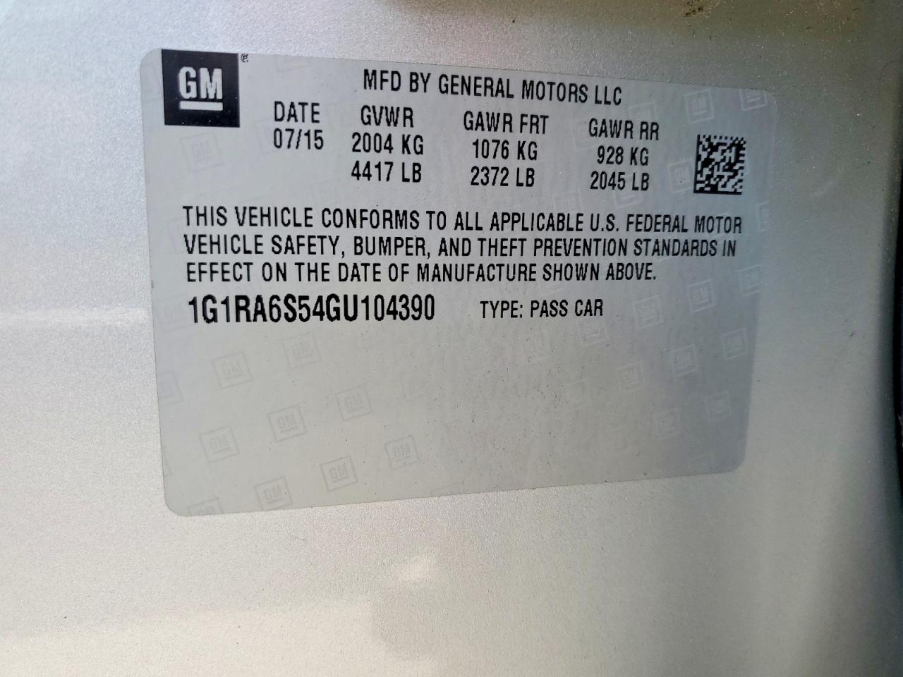 2016 CHEVROLET VOLT