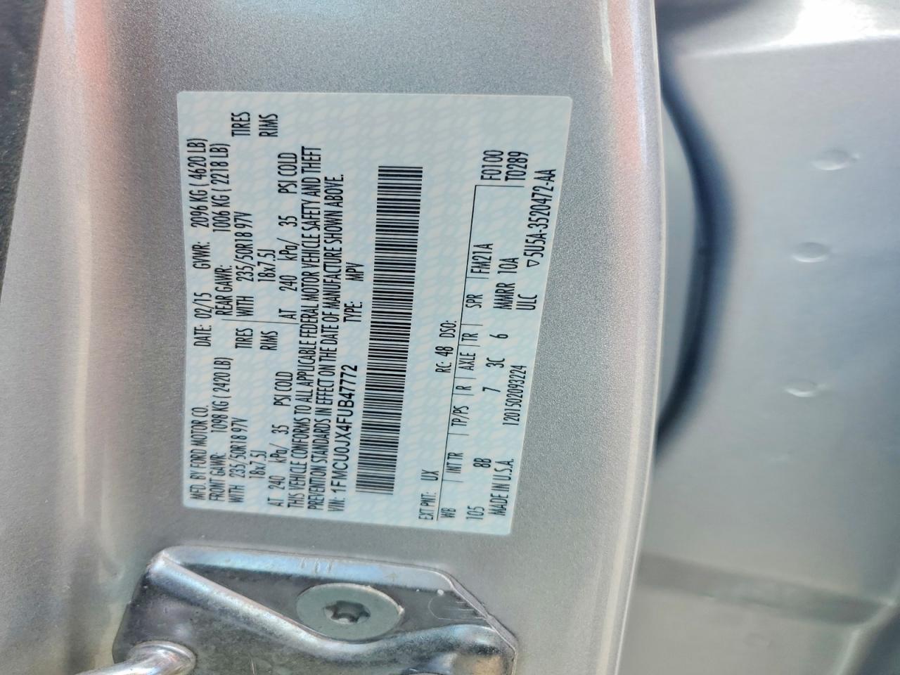 2015 FORD ESCAPE