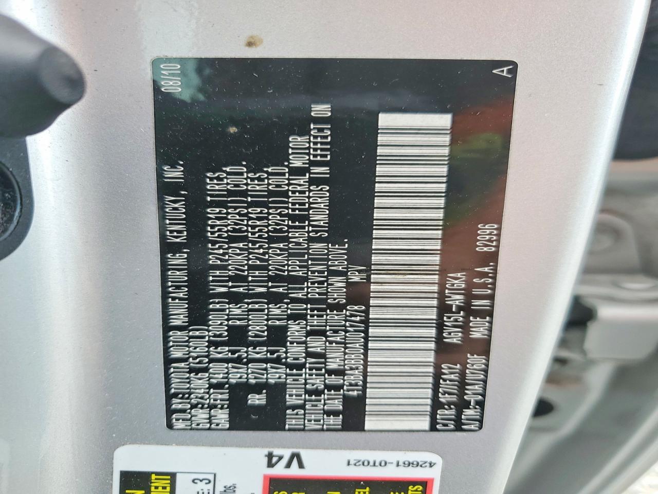 2010 TOYOTA VENZA